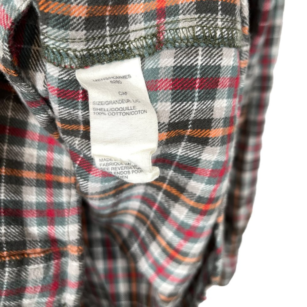 Woolrich Flannel Button Down Shirt Mens Large Red Plaid Cotton - Picture 8 of 11